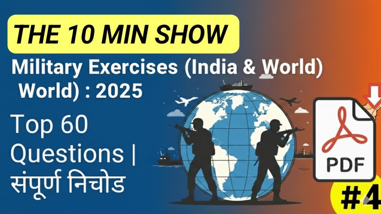 संयुक्त सैन्य अभ्यास 2025 | India Joint Military Exercises | 60 Important MCQs |Current Affairs 2025
