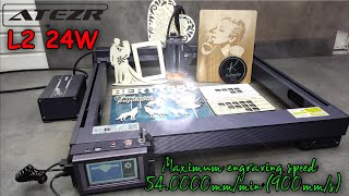 Extremely Fast Laser Engraver ATEZR L2 24W with Power Failure Recovery Autofocus,Speed up to 900mm/s