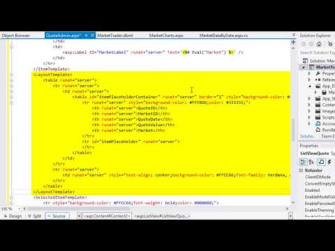 ASP.NET 4.5 Expert Skills Lesson 7-10: Create a ListView control