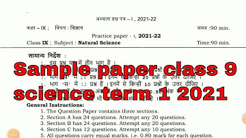 cbse sample paper class 9 science 2021 22 term 1