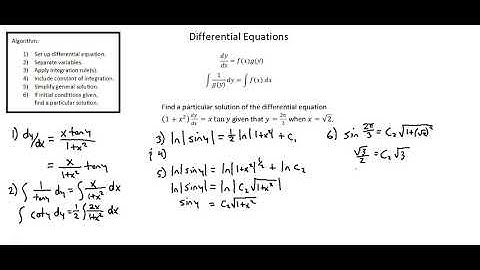 A-level Mathematics 9709: Differential equations with initial conditions