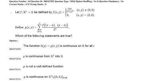 csir  net nov 2020 on uniform convergence