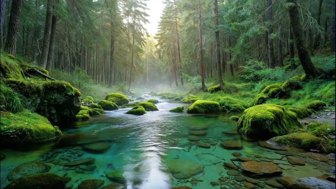 Relaxing Forest Stream | Subtle Birdsong Ambience, Nature Therapy, White Noise
