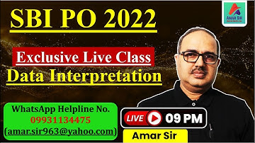 Data Interpretation Tricks Part-3 | Mission SBI PO 2022 | Amar Sir