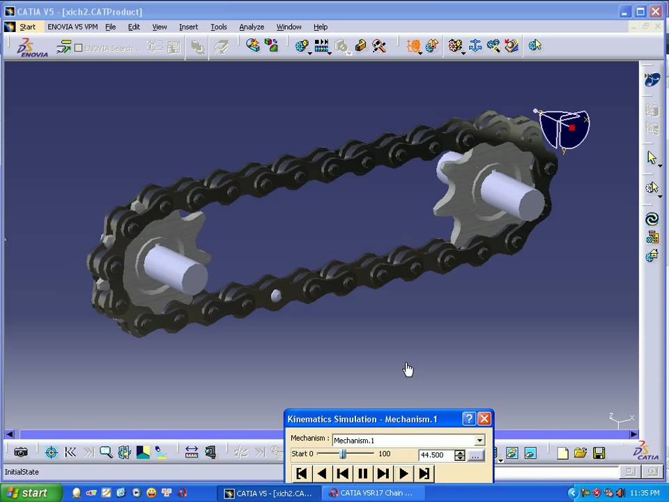 Catia chains simulation - YouTube