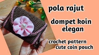 merajut dompet koin kotak  / crochet coin pouch pattern