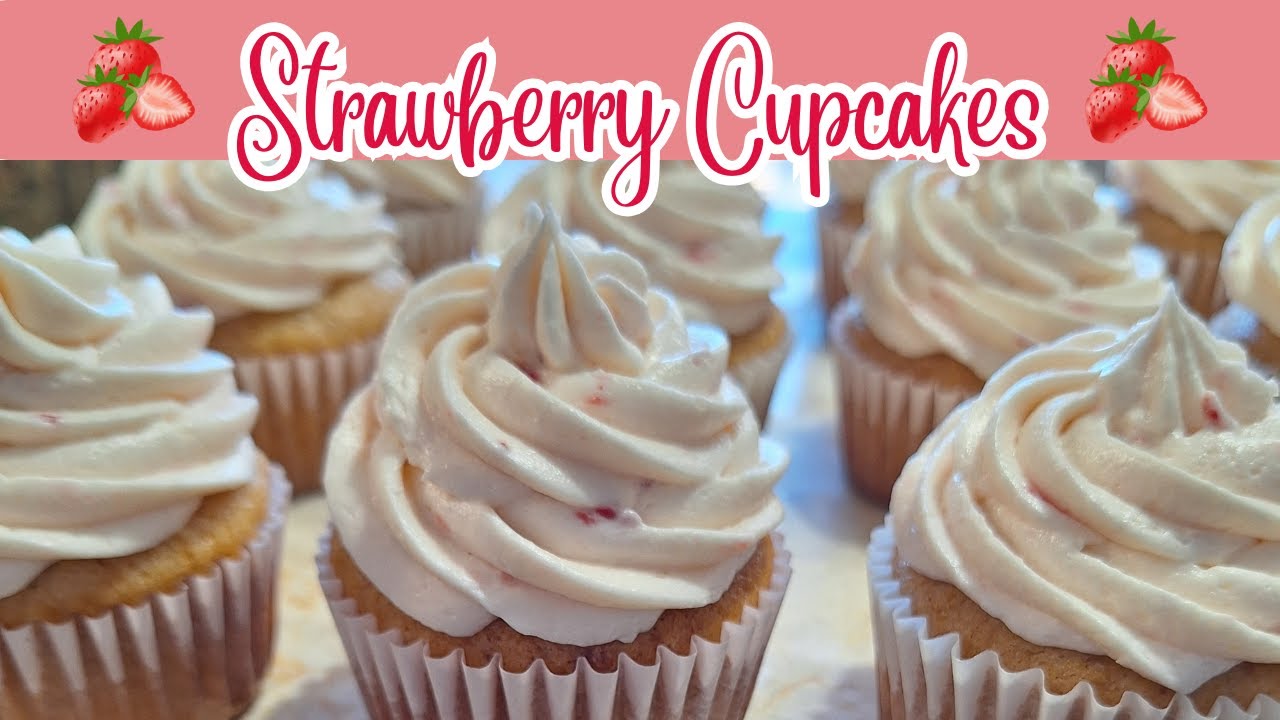 How To Make Homemade Strawberry Cupcakes! - YouTube