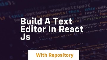build a text editor in react js