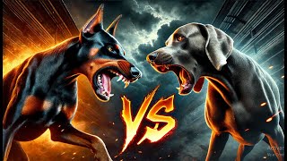 Doberman vs Braco Weimaraner Speed and Strength Showdown