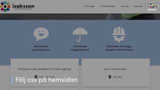 Hitta ditt nya jobb hos oss på Isaksson Rekrytering
