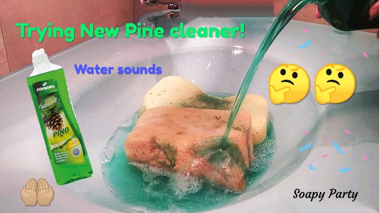 ASMR Squeezing new pine cleaner (with suds control😯👎)Relaxing water sounds💦💦 - YouTube