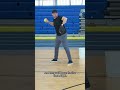 Footwork in the softball throw