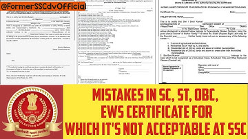 Mistakes in SC, ST, OBC, EWS Certificate.It