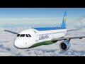 Approach and landing at the snowy Ufa International Airport! Airbus A320 Uzbekistan Airways UK32020