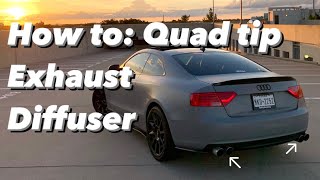 Audi A4 A5 Mods how to make a Quad tip diffuser D.I.Y
