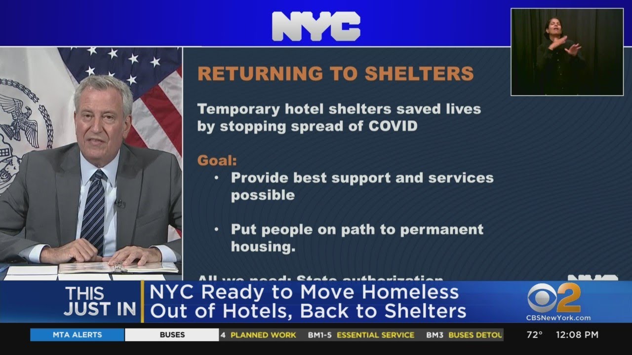 NYC Ready To Move Homeless From Hotels - YouTube
