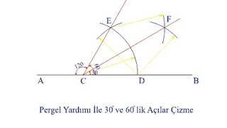 Teknik Resim Pergel Yardımıyla 60 Ve 30 Derecelik Açılar Çizmek
