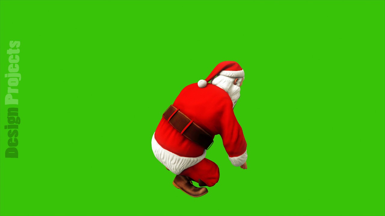 Santa claus dancing on green screen during christmas 4k. Seamless loop