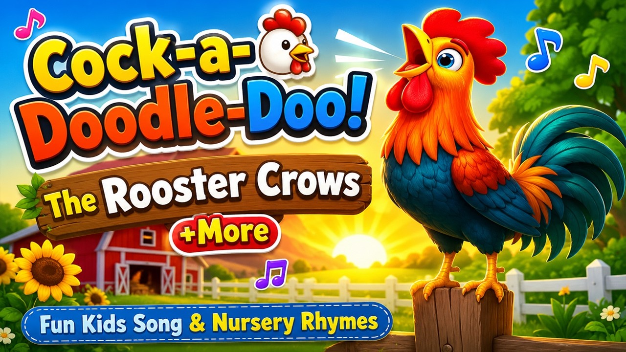 Cock-a-Doodle-Doo! 🐔 The Rooster Crows +More | Fun Kids Song