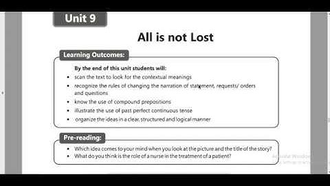 All is not Lost Complete Exercise and Questions Answers | English Grade 9 Matriculation | Board Exam