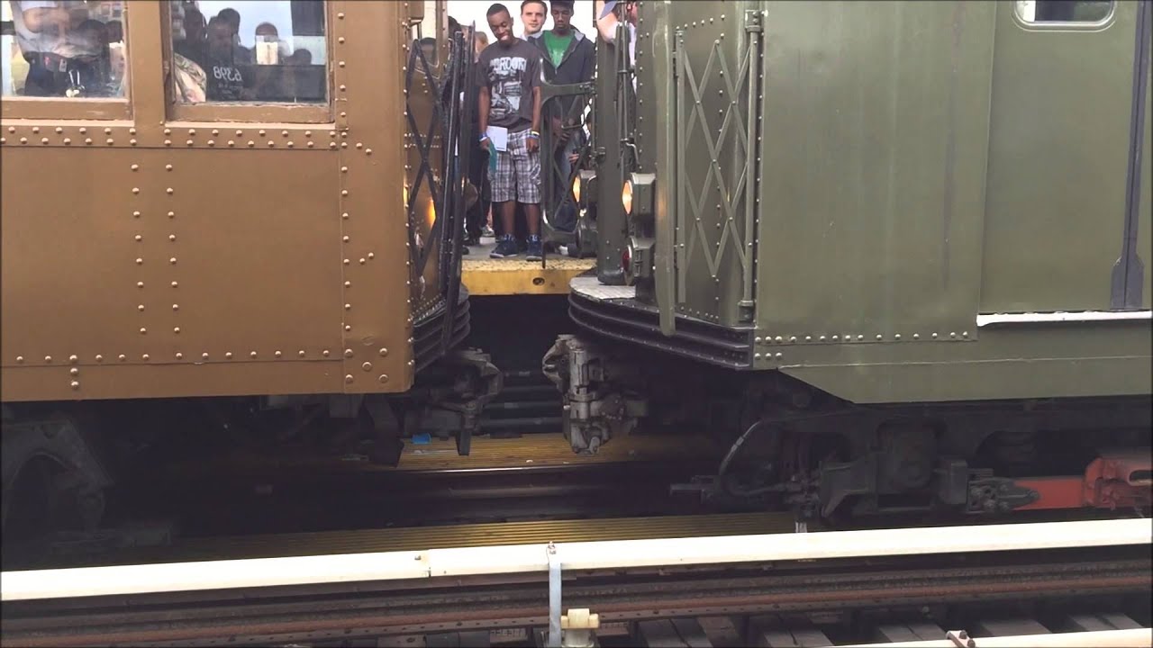 NYC Subway HD 60fps: Train of Many Metals Couples to & Tows BMT Standards to Layup Track 6/28/15