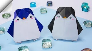 Çocuklar için Origami penguen Kağıt el sanatları