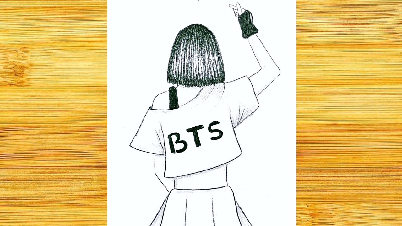 Cómo dibujar una chica BTS / Dibujo simple de BTS / Tutoriales de dibujo a  lápiz - thptnganamst.edu.vn