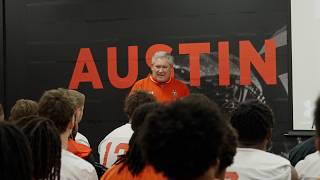 APSU President Dr Michael Licari Addresses the Football Team