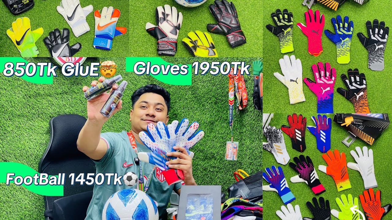 Football Professional all premium match Gloves 🧤Puma/Adidas/Nike Original 4/5MM 🤩