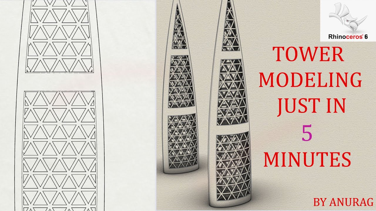 TOWER MODELING JUST IN 5 MINUTES || RHINO TUTORIAL || 3d with Anurag ...