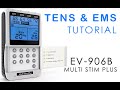 How to use tens ems machine multi stim plus rechargeable ev906b tutorial