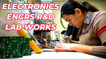 ELECTRONICS ENGINEERS LABORATORY AT WORK HAVE A GLIMPSE OF WHAT IS GOING ON IN THE ELECTRONICS R&D