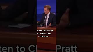 Chris Pratt tells a joke in German