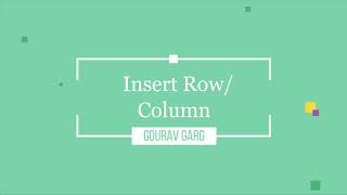 Insert Row and Column-Excel