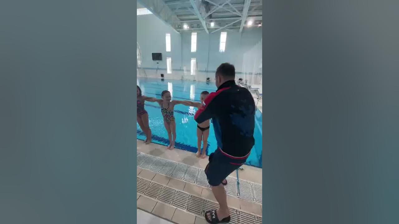 Swimming pool epic domino prank trick