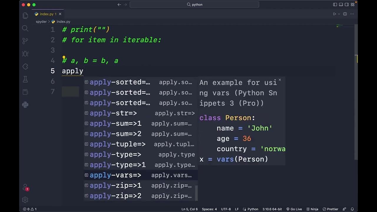 VSCode - Python Snippets 3 (Pro) Extension - YouTube