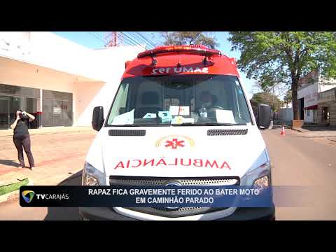 Jovem fica gravemente ferido ao bater moto em caminhão parado na Avenida Ney Braga em Campo Mourão