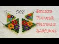 🎀🍡 Beaded Flower Triangle Earrings 🍡🎀 DIY Earrings (0083)