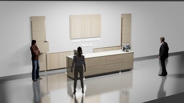 3D Architecture Prototype Kitchen Island Space