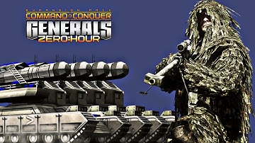 Command & Conquer Generals Zero Hour USA 1 vs 2 HARD GLA Stelth (4 SEASONS)