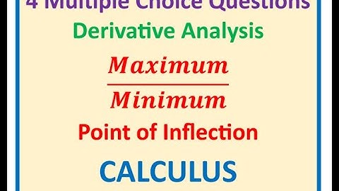 Calculus Analysis of First and Second Derivative 4 Questions You Must Understand MCV4U