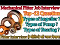 Mechanical Fitter Job Interview Question Answer in Hindi | Fitter job interview question #fitter