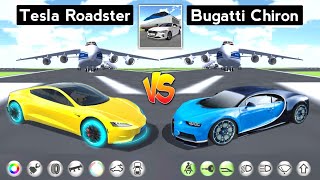 3D Driving Class 2022 - Tesla Roadster vs Bugatti Chiron. Who is Best? - Full Comparison screenshot 1