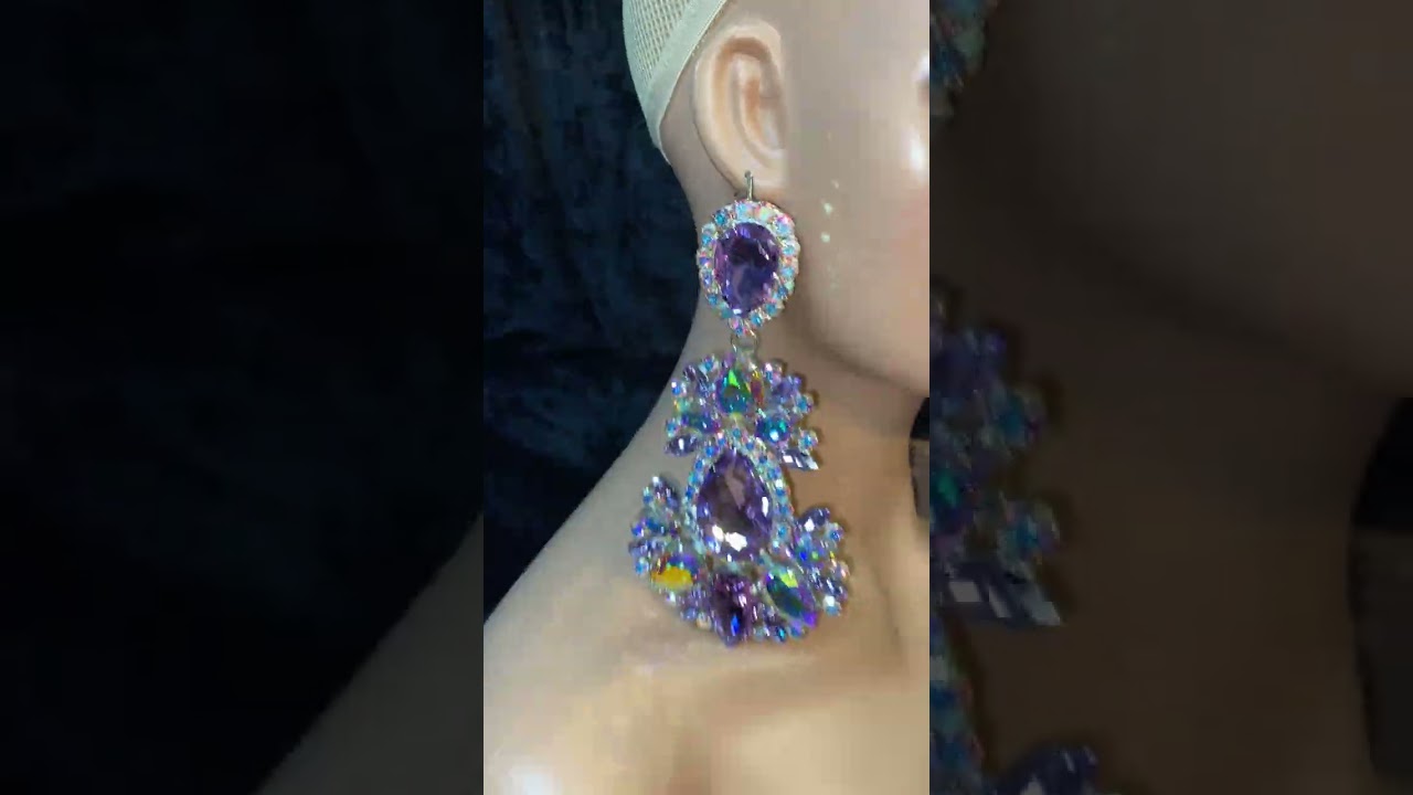 Purple Pastel "MEGA Sparkle" 3-N-1 Earring & Ring Set 