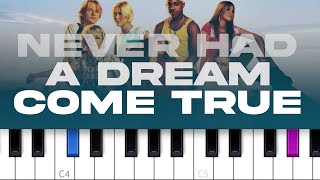 S Club 7 - Never Had A Dream Come True  (piano tutorial)