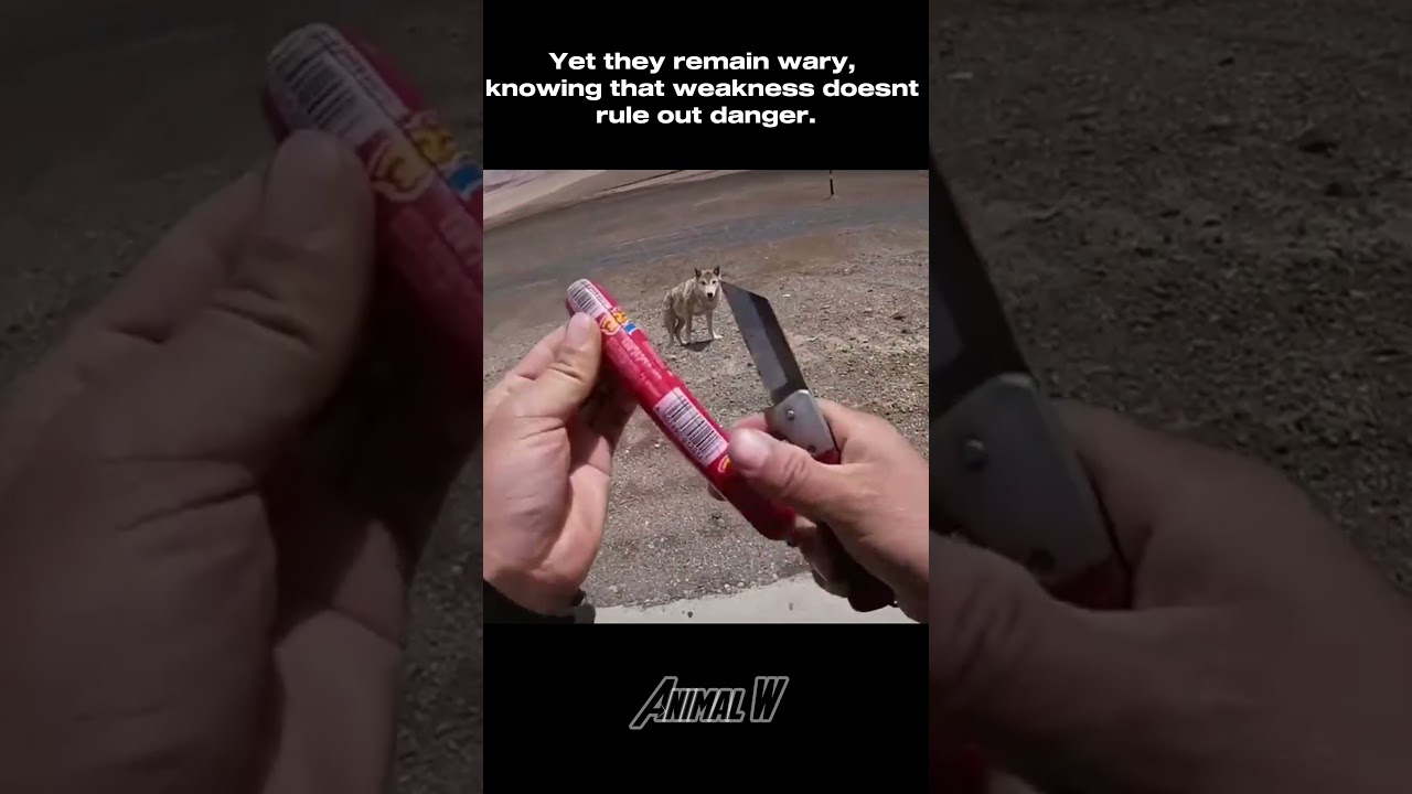 A Starving Wolf Blocks the Road --- What Will the Bikers Do?  