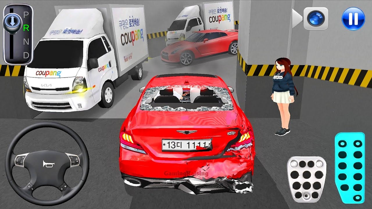 New Crashed car Stuck in Parking Garage - 3D Driving Class 2026 - 3D Driving Class - Car Game