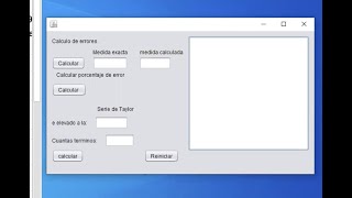 Programación en Java. Calculadora de error y serie de Taylor.