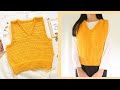 Crochet Vest| Hướng dẫn móc áo gile cổ V kiểu cơ bản| Vyvascrochet