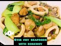 Stir fry seafoods with bokchoysimple yummyapplerose explorer